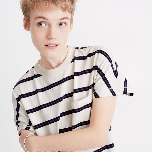 Madewell Tomboy Pocket Tee Dress in Stripe Size XS - Picture 10 of 13